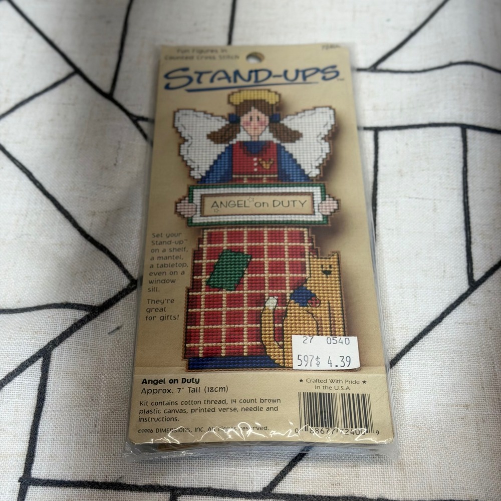 Dimensions Stand-Ups Cross Stitch Kit 7in Multicolor Angel on Duty Vintage 1996